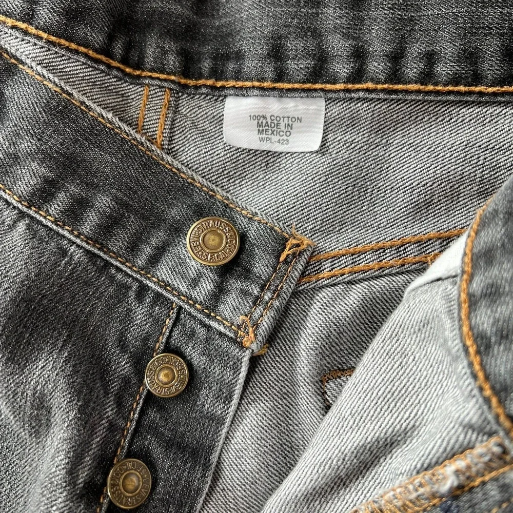 Y2K Vintage Levis‎ 501 XX Jeans Men's Size 38 x 34 Black Denim Mexico Button Fly